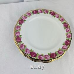 Set 4 Royal Albert Old English Rose Dinner Plate Bone China Made in England