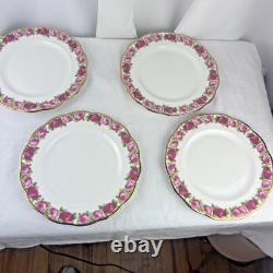 Set 4 Royal Albert Old English Rose Dinner Plate Bone China Made in England