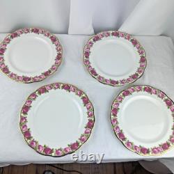 Set 4 Royal Albert Old English Rose Dinner Plate Bone China Made in England