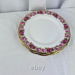 Set 4 Royal Albert Old English Rose Dinner Plate Bone China Made in England