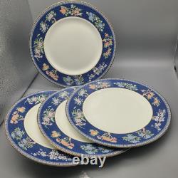 Set (4) Wedgwood Bone China BLUE SIAM Dinner Plates England NEW