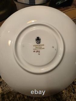 Set 4 Wedgwood Ulander Powder Turquoise Peony Shape Footed Cup & Saucer Teacup