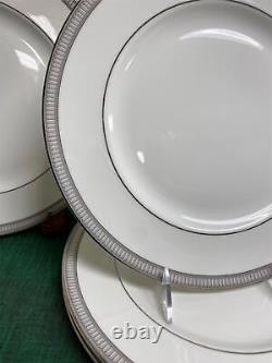 Set 5 WATERFORD China CARINA PLATINUM Dinner Plates Made in England