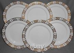 Set (6) AYNSLEY Bone China BELMONT PATTERN Dinner Plates MADE IN ENGLAND