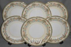 Set (6) AYNSLEY Bone China HENLEY PATTERN Dinner Plates MADE IN ENGLAND