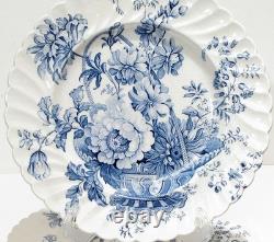 Set 6 Antique Clarice Cliff Charlotte Blue Transferware 10 Dinner Plate England