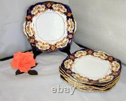 Set 6 Royal Albert Heirloom Square Handled Cake Plates Crown China England