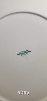 Set 8 Copelands Grosvenor 8 inch Plates # 9694 Hand Painted Gilt w Gray Leaves