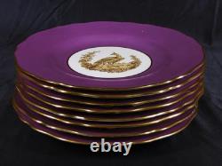 Set 8 Tiffany & Co NY Spode Copelands China England Gold Pheasant Purple Border