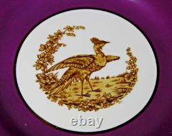 Set 8 Tiffany & Co NY Spode Copelands China England Gold Pheasant Purple Border