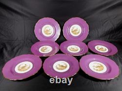 Set 8 Tiffany & Co NY Spode Copelands China England Gold Pheasant Purple Border