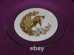 Set 8 Tiffany & Co NY Spode Copelands China England Gold Pheasant Purple Border
