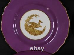 Set 8 Tiffany & Co NY Spode Copelands China England Gold Pheasant Purple Border