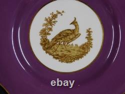 Set 8 Tiffany & Co NY Spode Copelands China England Gold Pheasant Purple Border