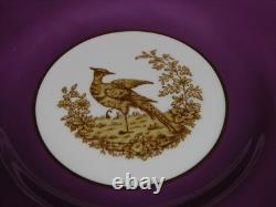 Set 8 Tiffany & Co NY Spode Copelands China England Gold Pheasant Purple Border