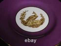 Set 8 Tiffany & Co NY Spode Copelands China England Gold Pheasant Purple Border