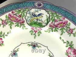 Set 9 Antique Minton England Japonica Enameled Paradise Birds Dinner Plates