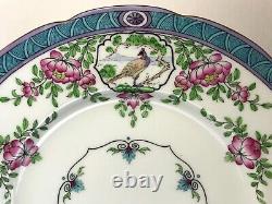 Set 9 Antique Minton England Japonica Enameled Paradise Birds Dinner Plates