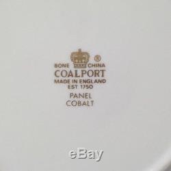 Set/9 Coalport England Bone China PANEL COBALT Bread and Butter Plates