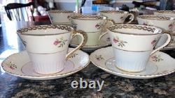 Set Of 11 Salisbury England Eggshell Bone China Teacups & Saucers 4012