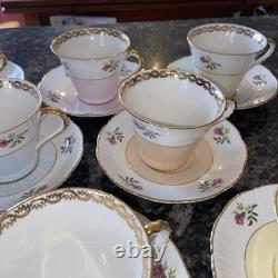 Set Of 11 Salisbury England Eggshell Bone China Teacups & Saucers 4012