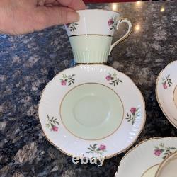 Set Of 11 Salisbury England Eggshell Bone China Teacups & Saucers 4012