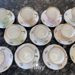 Set Of 11 Salisbury England Eggshell Bone China Teacups & Saucers 4012