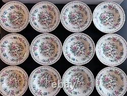 Set Of 12 Aynsley England PEMBROKE Bone China Rimmed Soup Bowls Gold Trim Mint