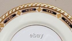 Set Of 12 Minton Tiffany & Co. Cobalt Blue And Gold Gilt Service Plates