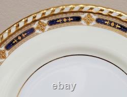 Set Of 12 Minton Tiffany & Co. Cobalt Blue And Gold Gilt Service Plates