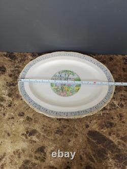 Set Of 3 Royal Albert Silver Birch Oval Serving Platters Bone China England