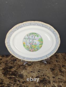 Set Of 3 Royal Albert Silver Birch Oval Serving Platters Bone China England