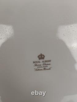Set Of 3 Royal Albert Silver Birch Oval Serving Platters Bone China England