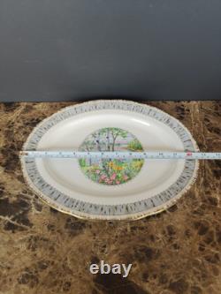 Set Of 3 Royal Albert Silver Birch Oval Serving Platters Bone China England