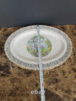 Set Of 3 Royal Albert Silver Birch Oval Serving Platters Bone China England