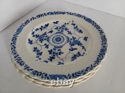 Set Of 4 Antique Blue Minton Cower Plates 1863-1872 9.5