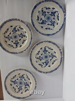 Set Of 4 Antique Blue Minton Cower Plates 1863-1872 9.5