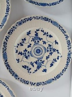 Set Of 4 Antique Blue Minton Cower Plates 1863-1872 9.5