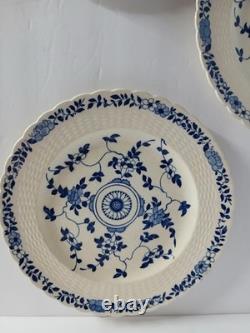 Set Of 4 Antique Blue Minton Cower Plates 1863-1872 9.5