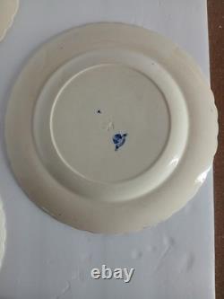 Set Of 4 Antique Blue Minton Cower Plates 1863-1872 9.5