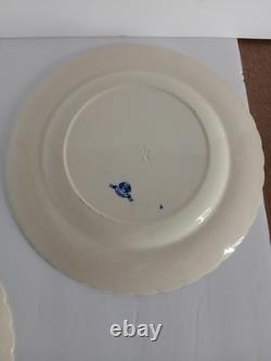 Set Of 4 Antique Blue Minton Cower Plates 1863-1872 9.5
