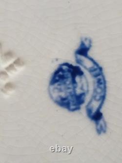 Set Of 4 Antique Blue Minton Cower Plates 1863-1872 9.5
