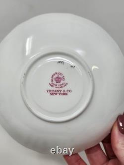 Set Of 4 Hammersley England Palmetto Tea Cup & Saucer Green White Gold China