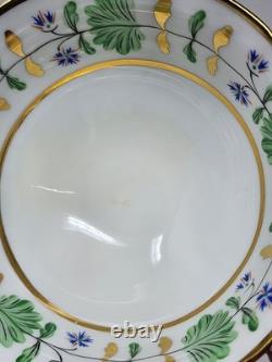 Set Of 4 Hammersley England Palmetto Tea Cup & Saucer Green White Gold China