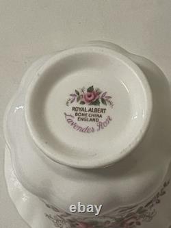 Set Of 4 Rare Royal Albert Bone China Snack And Tea Set Lavander Rose