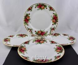 Set Of 4 Royal Albert China Old Country Roses Salad Plates, England New