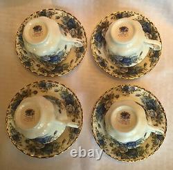 Set Of 4 Royal Albert Moonlight Rose Teacups & Saucers Sets Bone China England