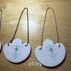 Set Of 5 Vintage Crown Staffordshire England Bone China Bottle Decanter Tags Bow