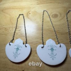 Set Of 5 Vintage Crown Staffordshire England Bone China Bottle Decanter Tags Bow