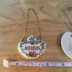 Set Of 5 Vintage Crown Staffordshire England Bone China Bottle Decanter Tags Bow